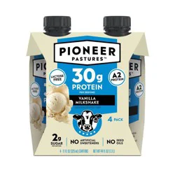 Pioneer Pastures High Protein Nutritional Milkshake Vanilla Non-Caffeinated - 44 fl oz/4pk: Ready-to-Drink Shake