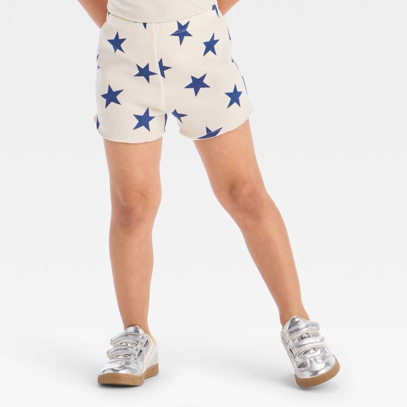 slide 4 of 4, Grayson Mini Toddler Girls' 2pc Americana USA Short Sleeve T-Shirt and Star Shorts Set - Red/White/Blue 18M, 2 ct