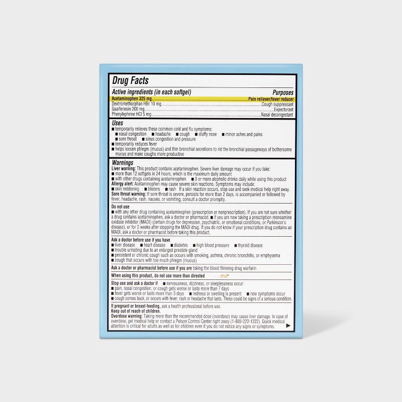 slide 3 of 5, Cold and Flu Liquid Gels Maximum Strength - 16ct - up&up™, 16 ct