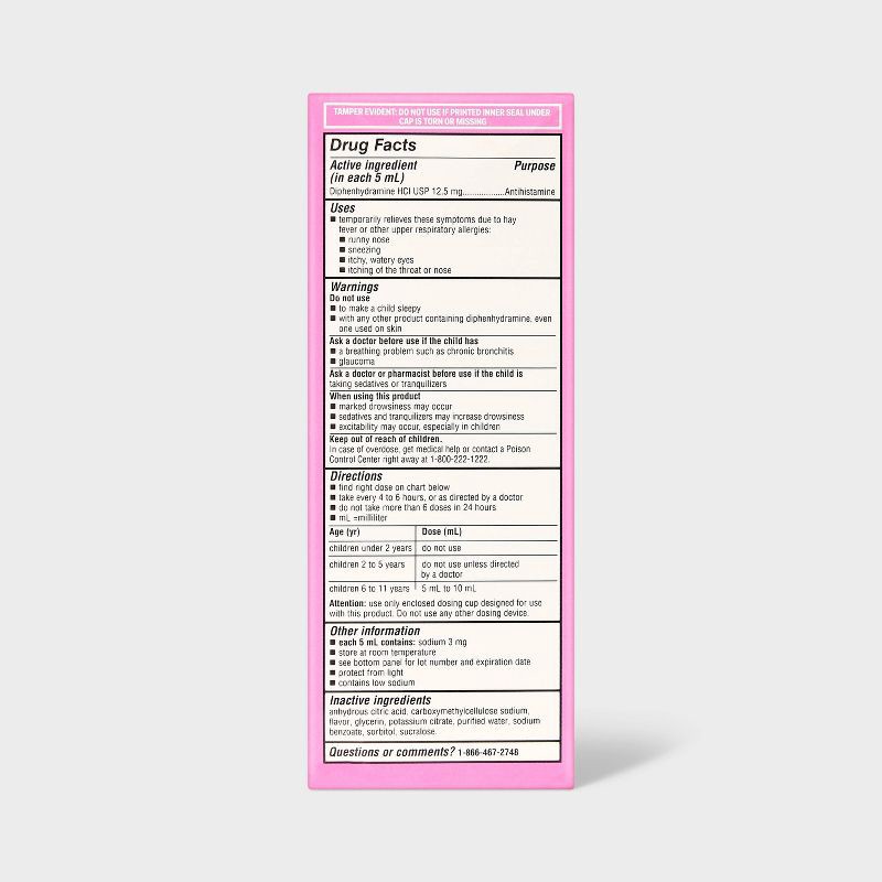 slide 3 of 3, Dye-free Children's Allergy Relief - Diphenhydramine - Bubble Gum - 8 fl oz - up&up™, 8 fl oz