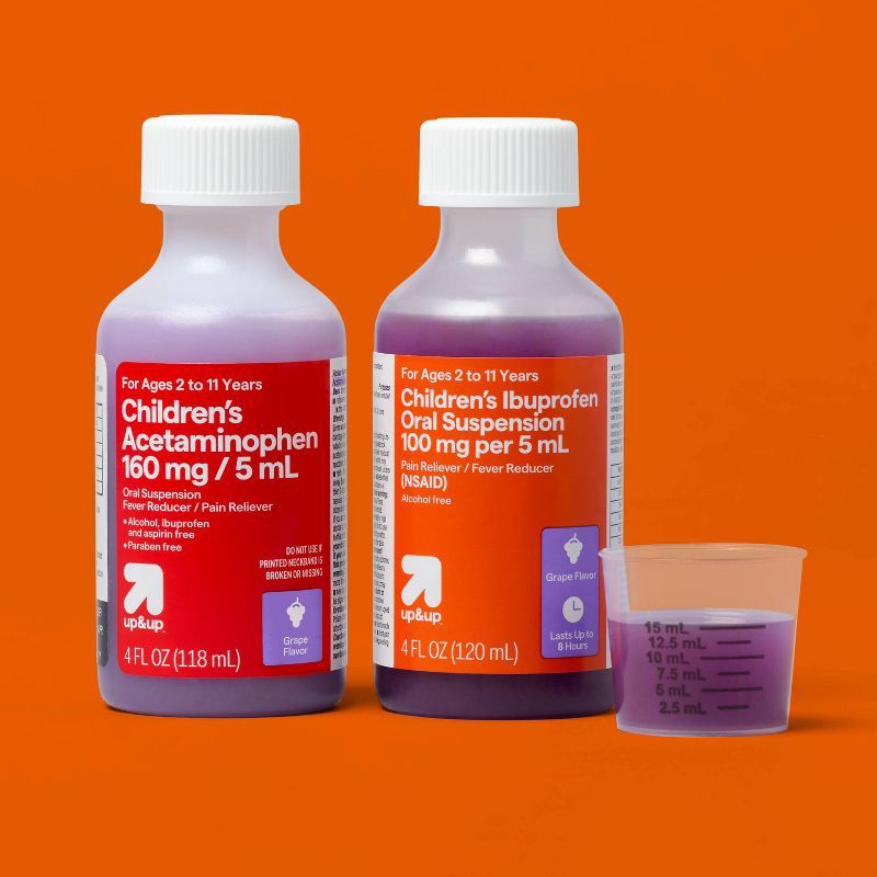 slide 2 of 6, Children's General Pain Relievers Acetomenophin and Ibuprofen - Combo Pack - 8 fl oz - up&up™, 8 fl oz