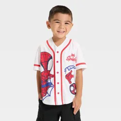 Toddler Boys' Marvel Spidey and Friends Short Sleeve Jersey - White 2T
