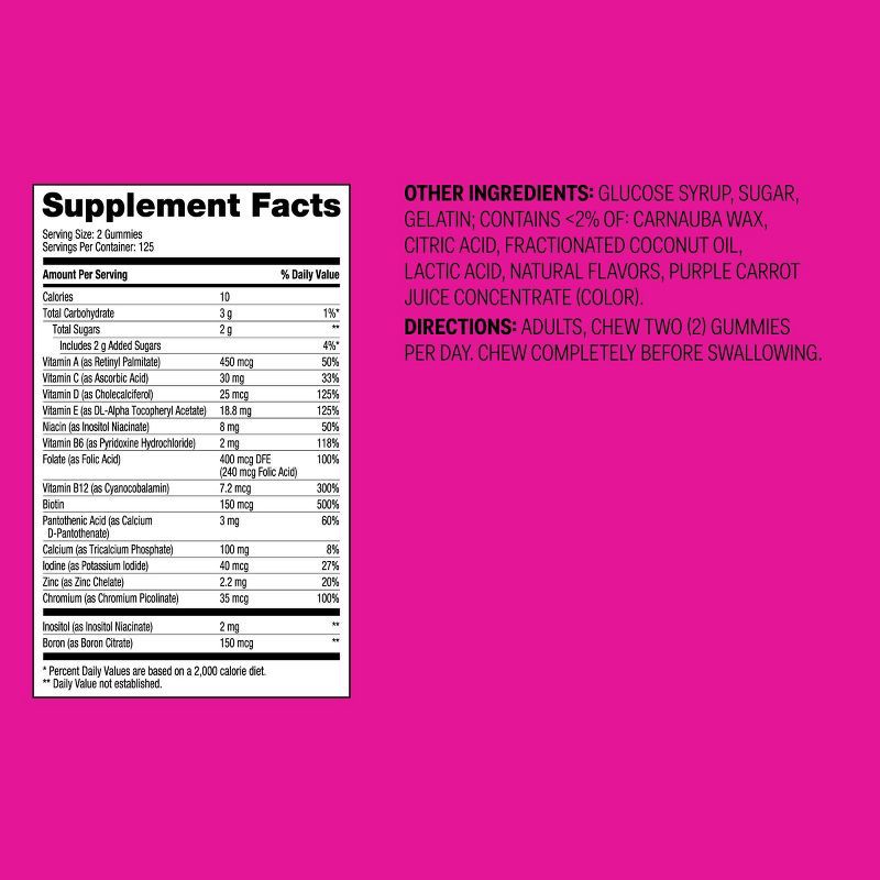 slide 5 of 5, Women's Multivitamin Gummies - Natural Berry - 250ct - up&up™, 250 ct
