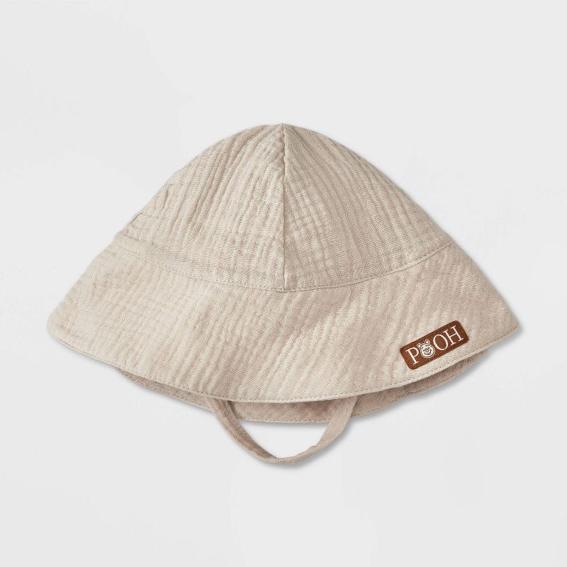 slide 3 of 4, Baby Boys' 2pc Disney Winnie The Pooh Gauze Romper and Hat Set - Oatmeal 0-3M, 2 ct