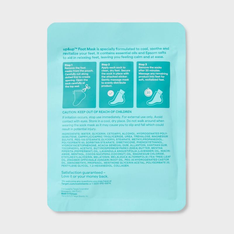 slide 3 of 3, Cooling & Relaxing Foot Mask - 1 Pair - up&up™, 1 ct