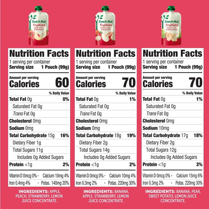 slide 2 of 7, Beech-Nut Fruities Baby Food Pouch Variety Pack - 31.5oz/9ct, 31.5 oz, 9 ct