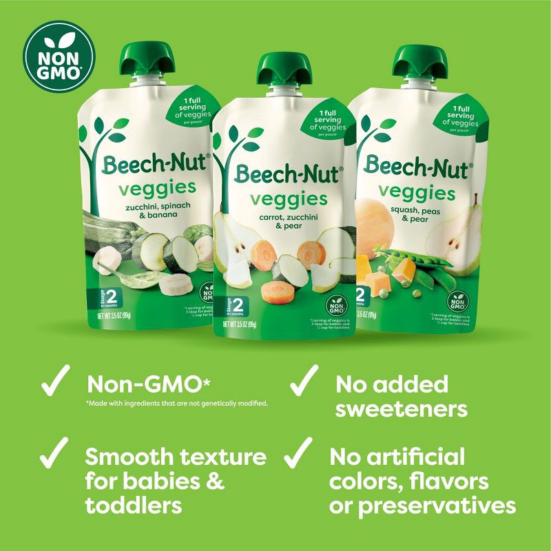 slide 3 of 8, Beech-Nut Veggie Baby Food Pouch Variety Pack - 31.5oz/9ct, 31.5 oz, 9 ct