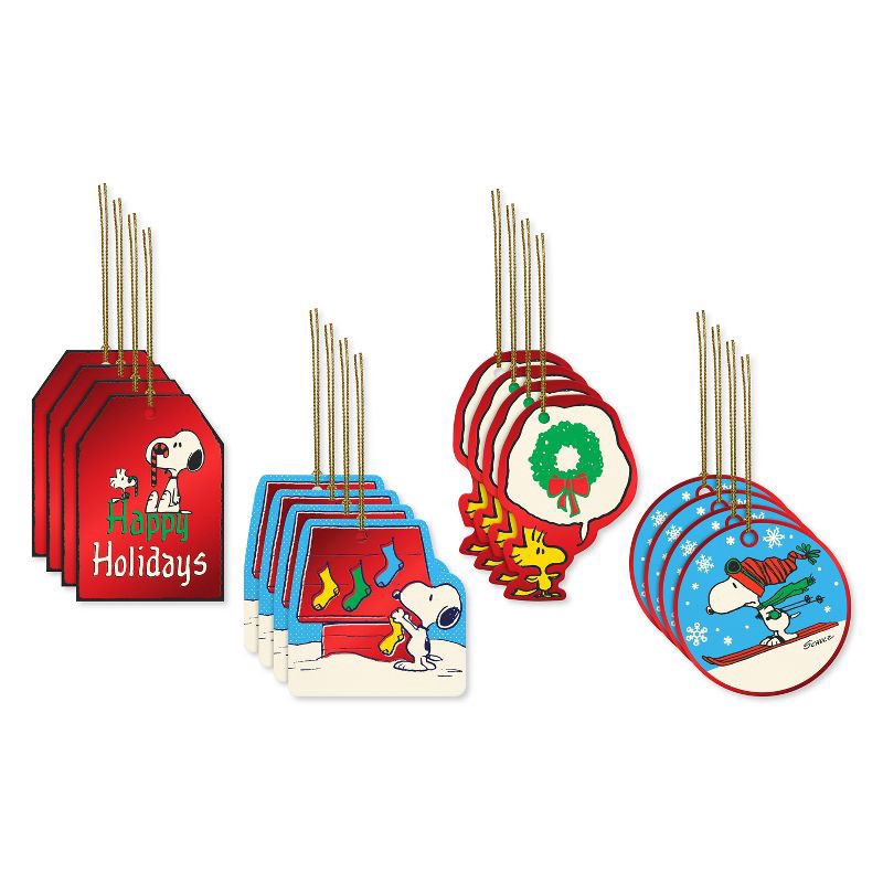 slide 3 of 4, American Greetings 16ct Christmas Gift Tags Peanuts Die Cut, 16 ct