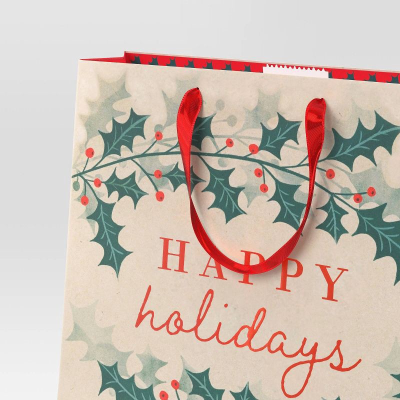 slide 3 of 3, Christmas Modern Heritage Gift Bag Large Square Happy Holidays - Wondershop™, 1 ct