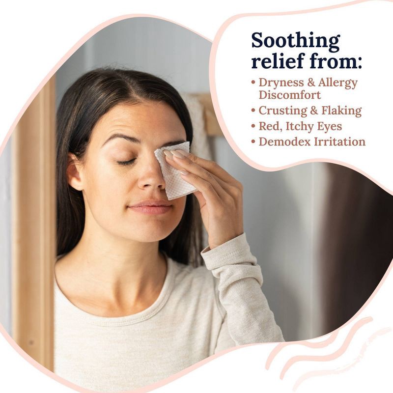 slide 3 of 6, CorneaCare Rise, Cleansing & Moisturizing Eyelid Wipes with Hyaluronic Acid for Dry Eye Relief - 15ct, 15 ct
