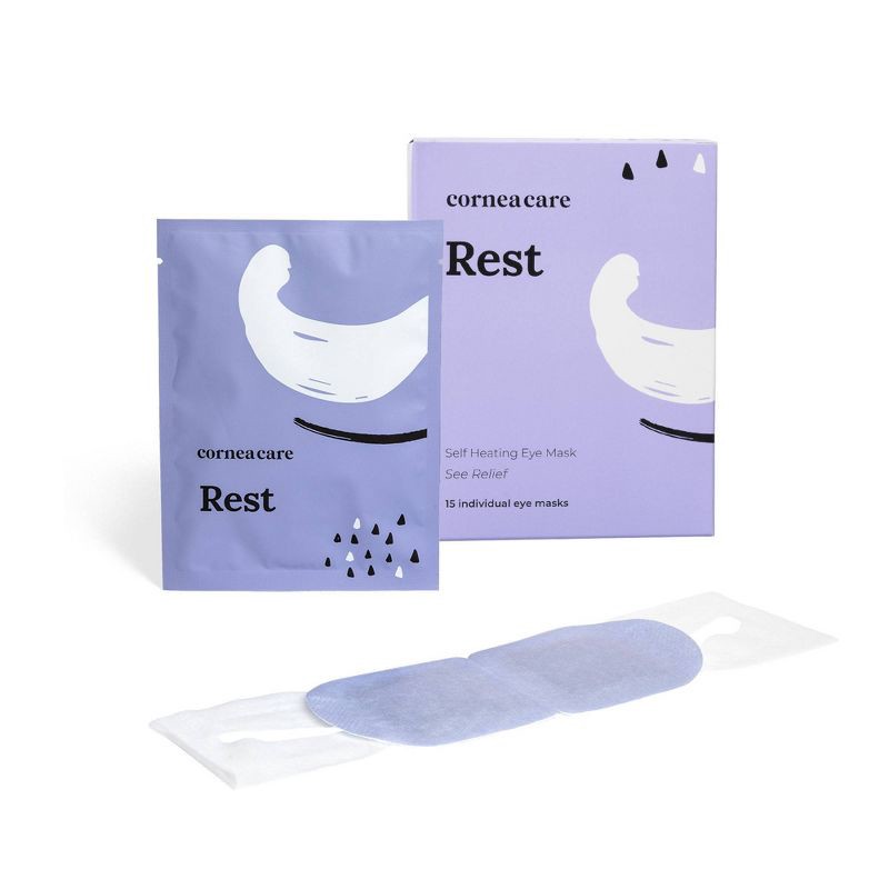 slide 2 of 5, CorneaCare Rest Self Heating Warm Compress Eye Masks for Dry Eye Relief - Preservative & Fragrance Free - 15ct, 15 ct