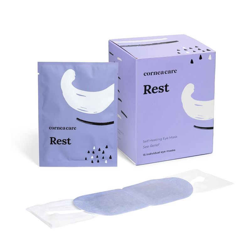 slide 1 of 5, CorneaCare Rest Self Heating Warm Compress Eye Masks for Dry Eye Relief - Preservative & Fragrance Free - 15ct, 15 ct