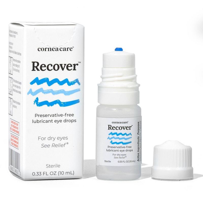 slide 2 of 9, CorneaCare Recover, Hydrating, Preservative-Free Lubricating Eye Drops for Dry Eye Relief - 10mL(300 drops), 10 ml