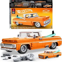 Mattel Brick Shop Hot Wheels Custom 62 Chevy Pickup Building Toy Kit for Collectors - 858pc