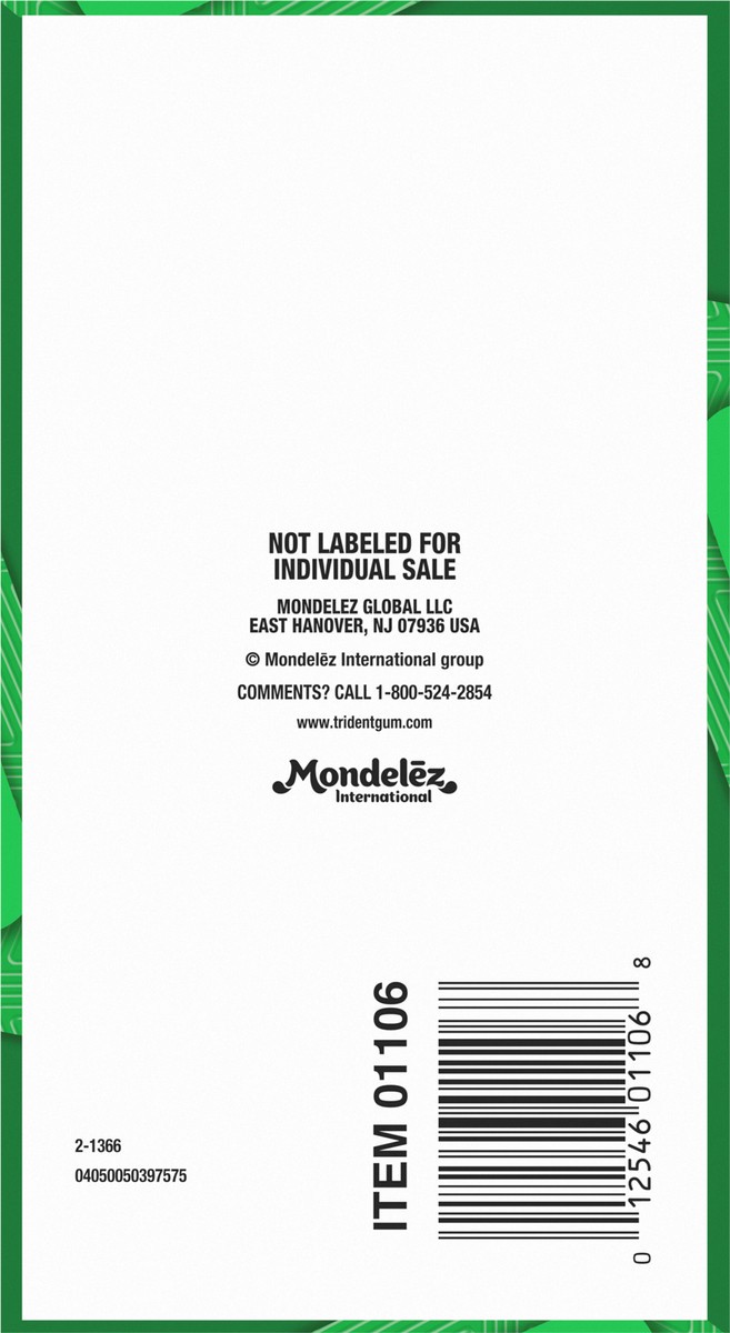 slide 2 of 9, Trident Spearmint Sugar Free Gum, Spearmint Gum, 12 Packs of 14 Pieces (168 Total Pieces), 11.26 oz