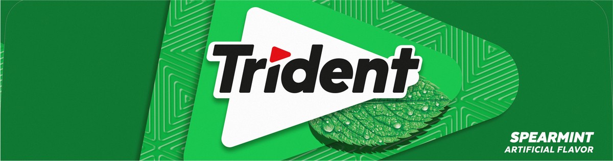 slide 5 of 9, Trident Spearmint Sugar Free Gum, Spearmint Gum, 12 Packs of 14 Pieces (168 Total Pieces), 11.26 oz