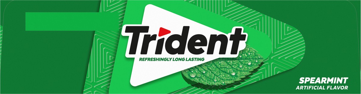 slide 3 of 9, Trident Spearmint Sugar Free Gum, Spearmint Gum, 12 Packs of 14 Pieces (168 Total Pieces), 11.26 oz