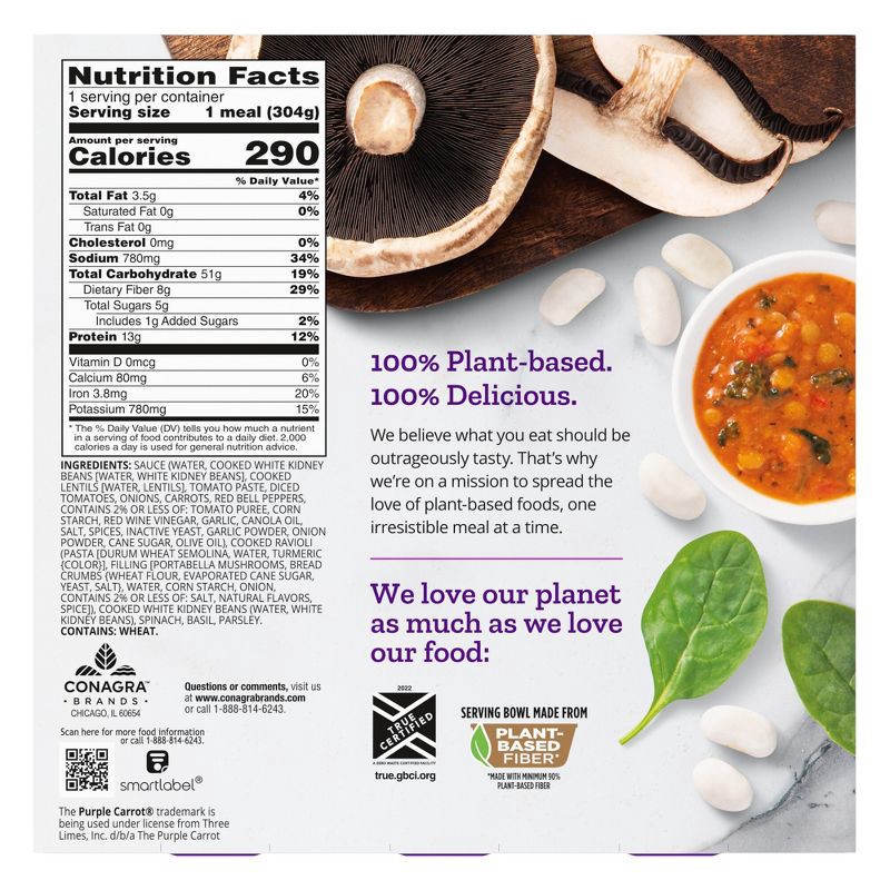 slide 7 of 7, Purple Carrot Frozen Vegan Plant Based Portobello Mushroom Ravioli - 10.75oz, 10.75 oz