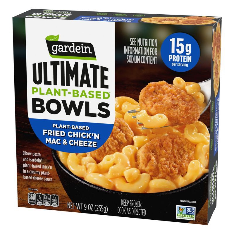 slide 2 of 7, Gardein Ultimate Frozen Vegan Fried Chick'n Mac & Cheeze Bowl - 9oz, 9 oz