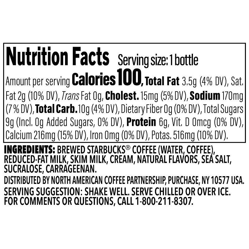 slide 4 of 4, Starbucks RTD Starbucks Frappuccino Lite Sea Salt Caramel Gelato Chilled Coffee Drink - 9.5 fl oz Glass Bottle, 9.5 fl oz