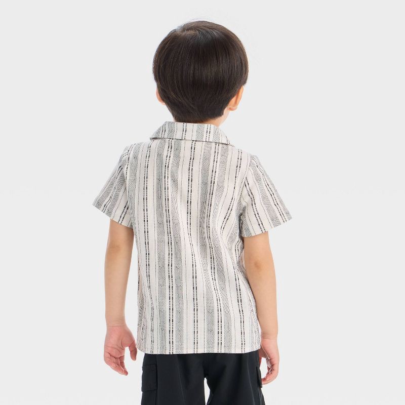 slide 2 of 3, Toddler Boys' Striped Woven Shirt - Cat & Jack™ Black/White 5T, 1 ct