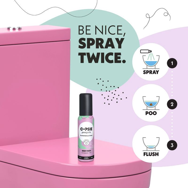 slide 6 of 7, Oopsie Poopsie Toilet Odor Eliminator Toilet Spray - Berry Fresh - 2 fl oz, 2 fl oz