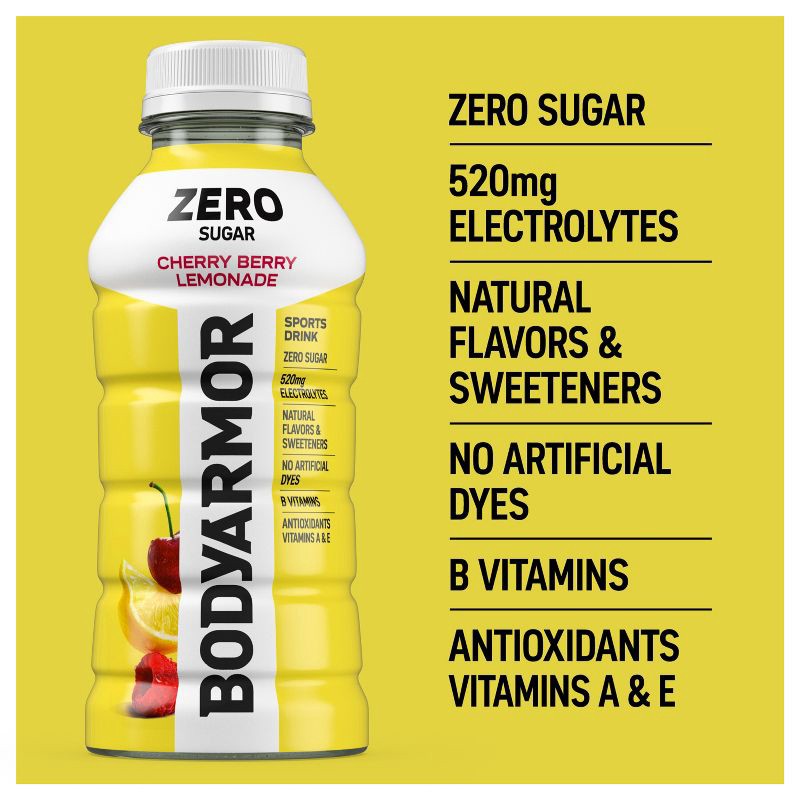 slide 2 of 8, BODYARMOR ZERO Cherry Berry Lemonade - 8pk/12 fl oz Bottles, 8 ct; 12 fl oz