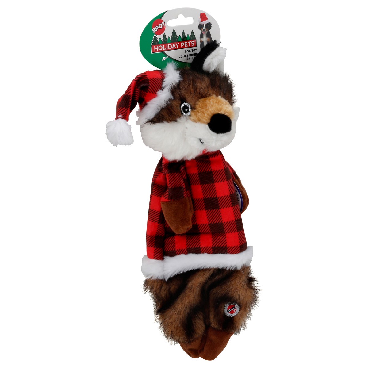 slide 5 of 8, Spot Dog Toy, Holiday Furzz Plaid Shirt, 13.5 Inches, 1 ct