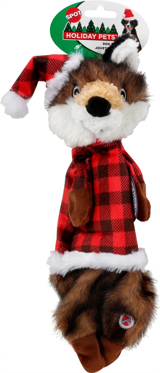 slide 3 of 8, Spot Dog Toy, Holiday Furzz Plaid Shirt, 13.5 Inches, 1 ct