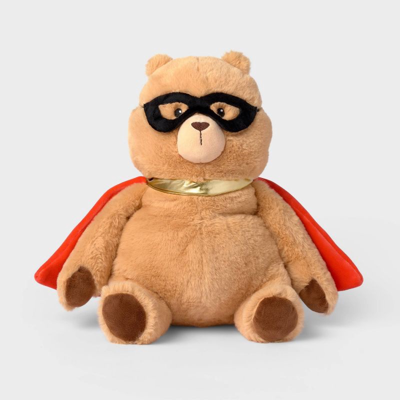slide 1 of 3, 12" Superhero Bear Stuffed Animal - Gigglescape™: Polyester Character Toy, 12" Tall, 0.8 lbs, 0.8 lb