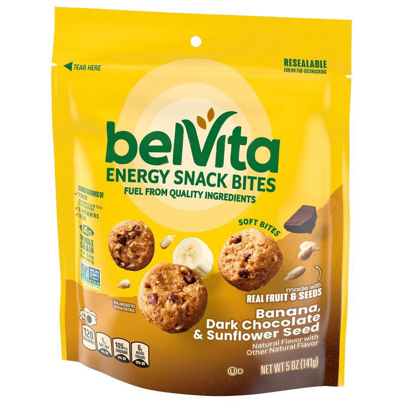 slide 6 of 11, BelVita Banana Dark Chocolate and Sunflower Seed Soy Protein Energy Snack Bites - 5oz, 5 oz
