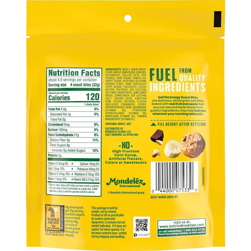 slide 7 of 11, BelVita Banana Dark Chocolate and Sunflower Seed Soy Protein Energy Snack Bites - 5oz, 5 oz