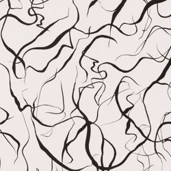 Gestural Lines Dark Brown Peel and Stick Wallpaper - Threshold™