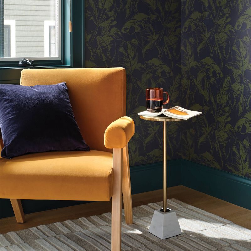 slide 2 of 4, Ficus Navy Peel and Stick Wallpaper - Threshold™, 1 ct