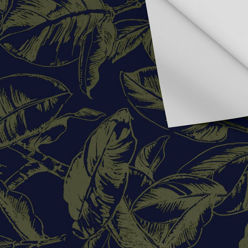 slide 3 of 4, Ficus Navy Peel and Stick Wallpaper - Threshold™, 1 ct
