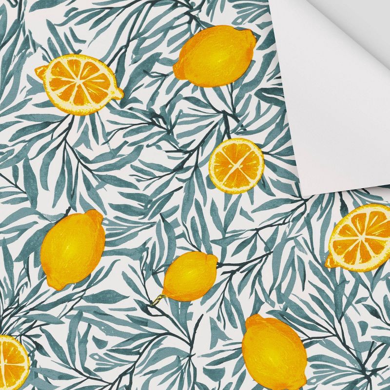 slide 3 of 4, Lemon Botanical Peel and Stick Wallpaper - Threshold™, 1 ct