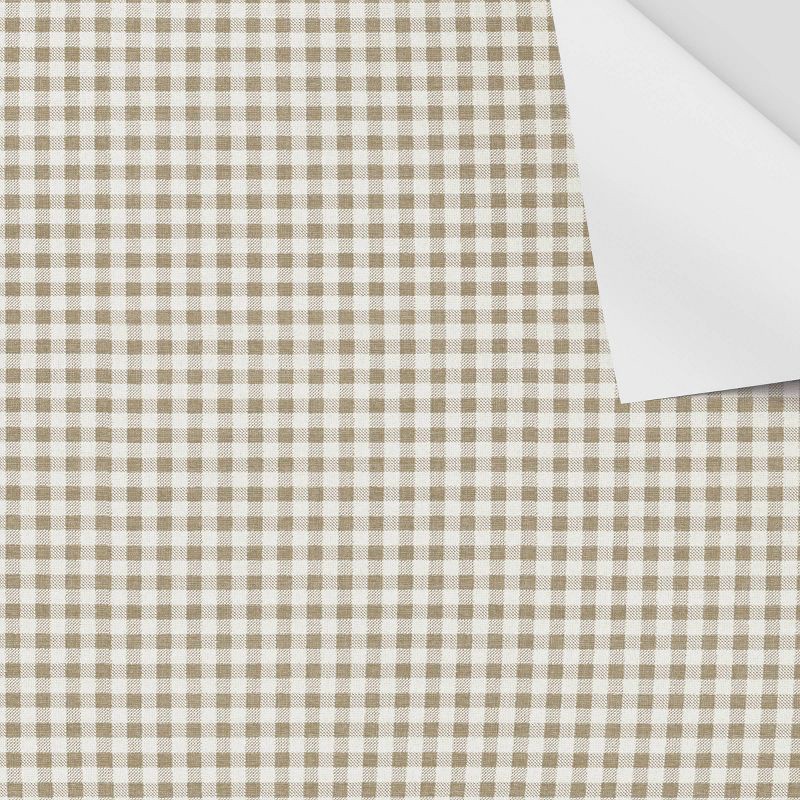 slide 3 of 4, Gingham Taupe Peel and Stick Wallpaper - Threshold™, 1 ct