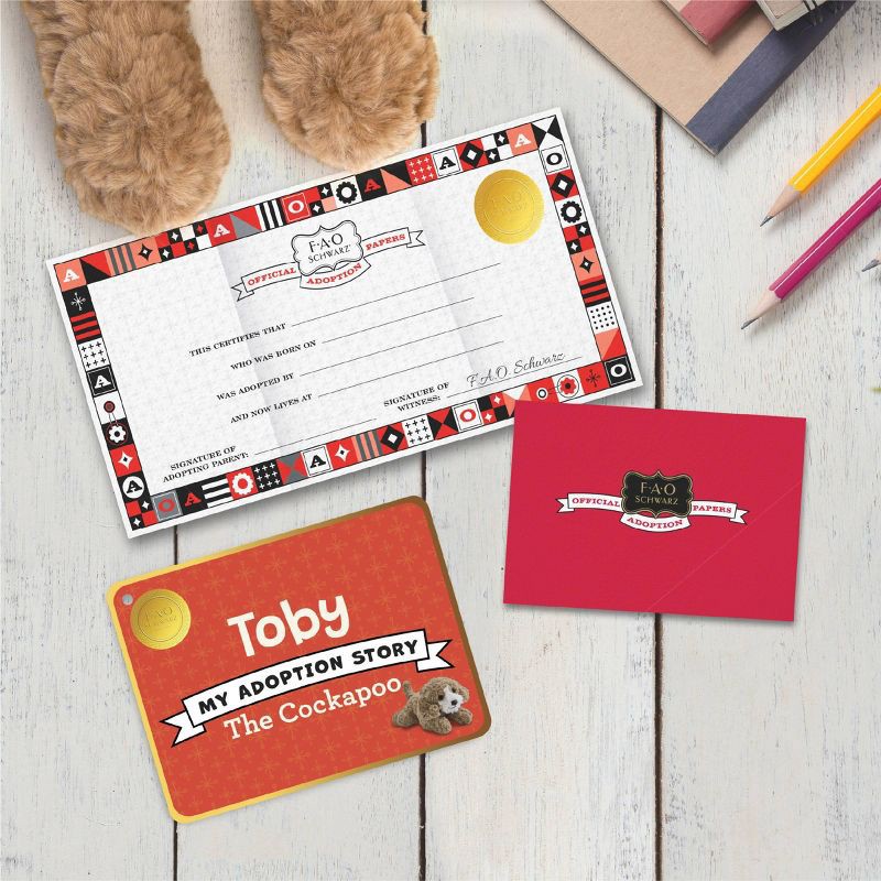 slide 3 of 7, FAO Schwarz 15" Adopt-A-Pets Cockapoo Plush, 1 ct