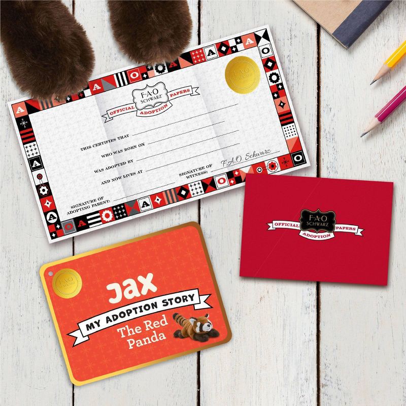 slide 3 of 7, FAO Schwarz 15” Adopt-A-Pets Plush Red Panda, 1 ct