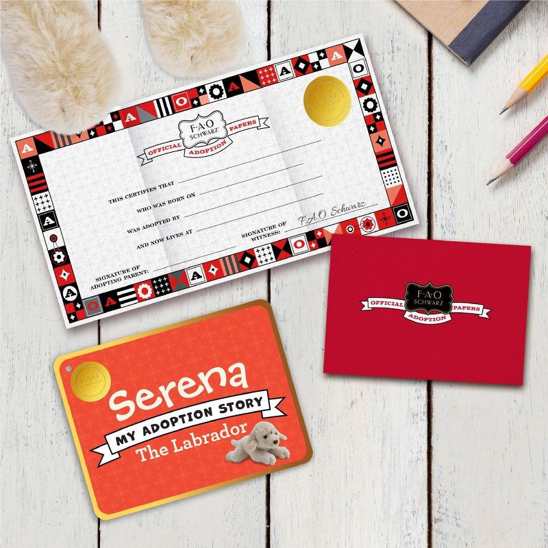 slide 3 of 7, FAO Schwarz 15" Adopt-A-Pets Plush Labrador, 1 ct