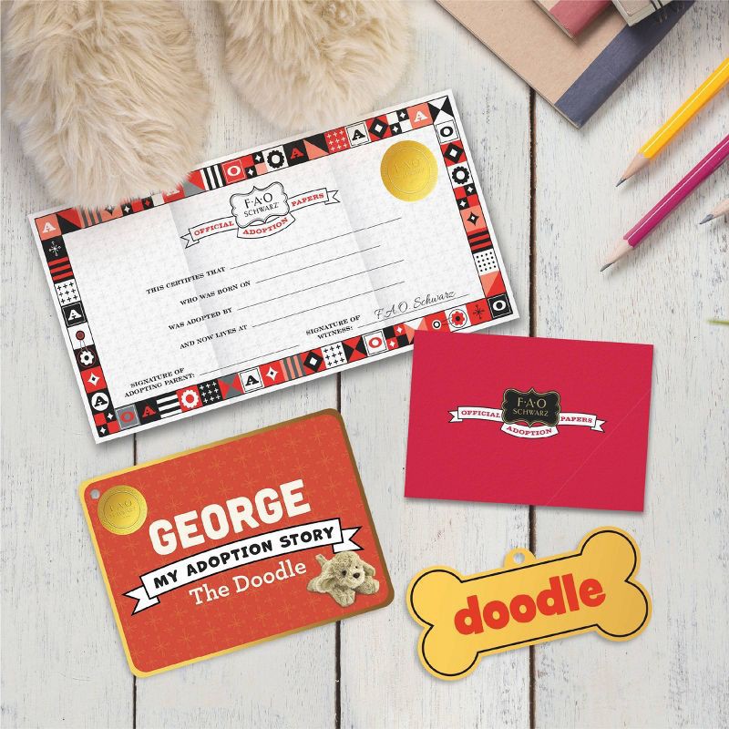 slide 3 of 7, FAO Schwarz 15” Adopt-A-Pets Doodle Plush, 1 ct