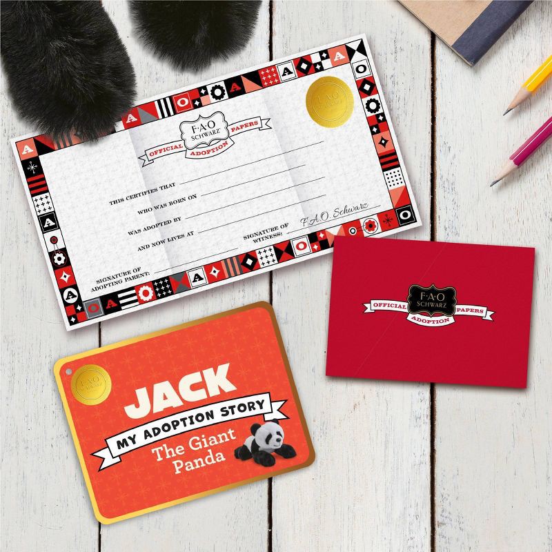 slide 3 of 7, FAO Schwarz 15” Adopt-A-Pets Plush Panda, 1 ct