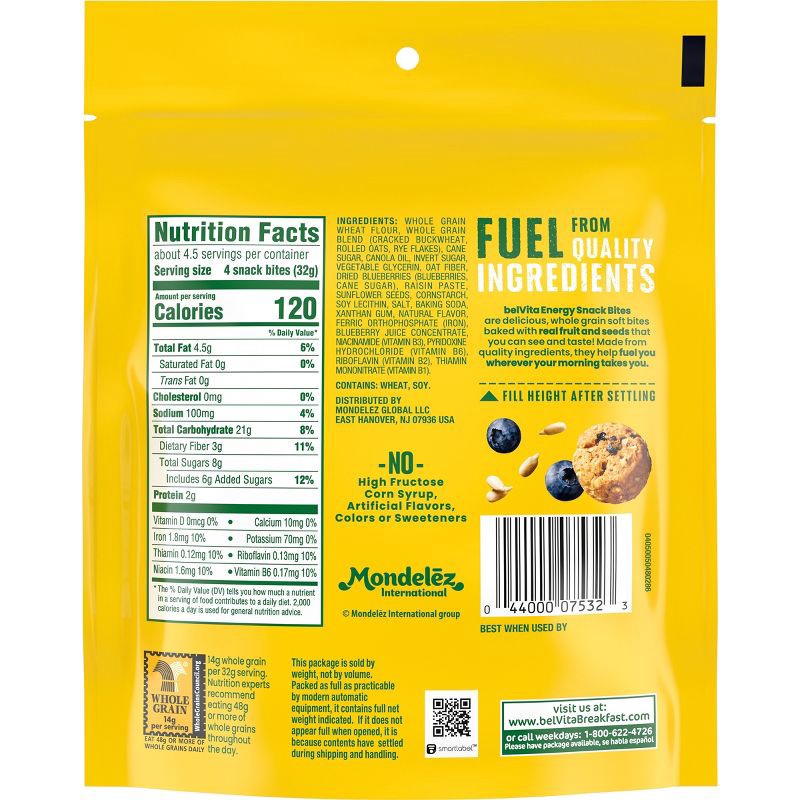 slide 6 of 10, BelVita Energy Snack Bites Blueberry and Sunflower Seed - 5oz, 5 oz
