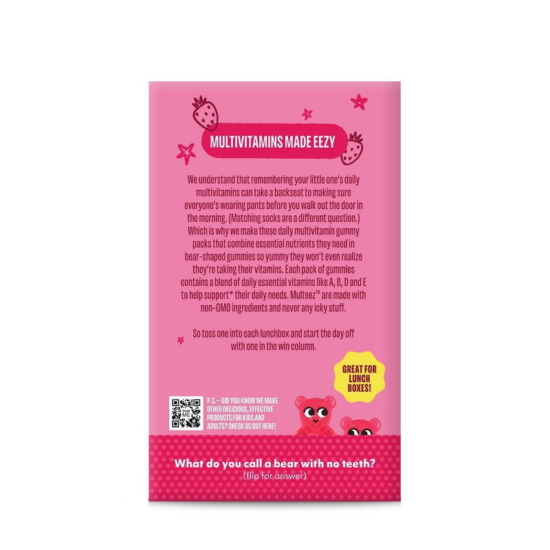slide 2 of 9, The Eez Co. Multeez Daily Multivitamin Gummy Packs for Kids - Strawberry Splash - 3.2oz/8pk, 3.2 oz, 8 ct