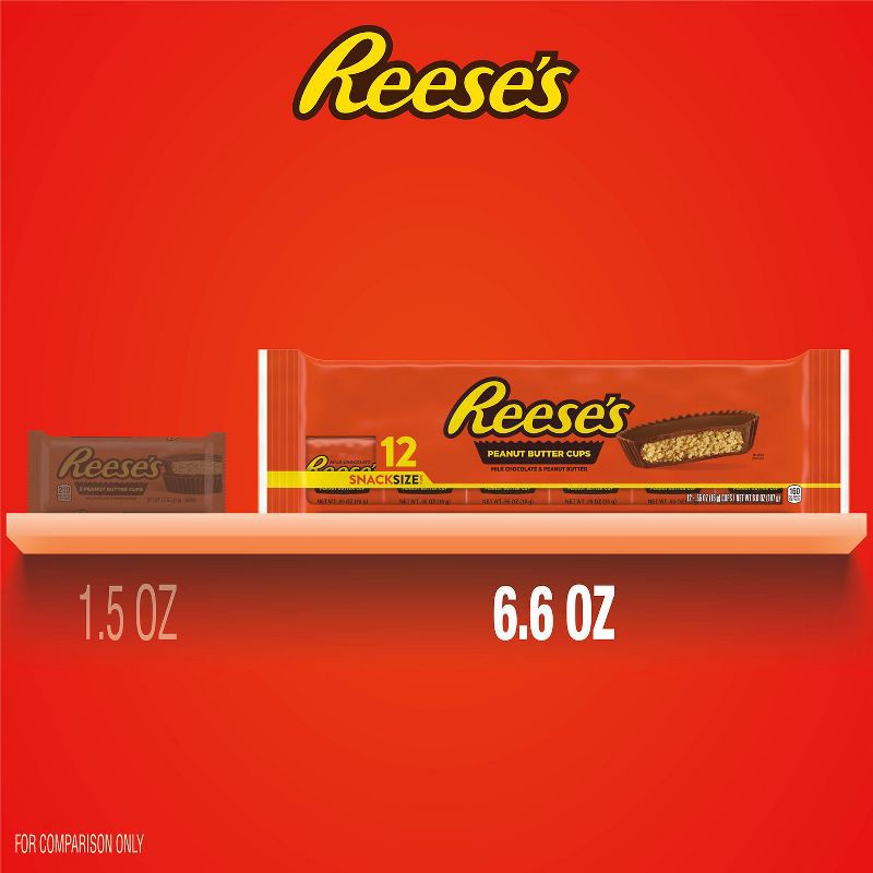 slide 7 of 7, Reese's Milk Chocolate Peanut Butter Cups Snack Size Candy - 6.6oz/12ct, 6.6 oz, 12 ct