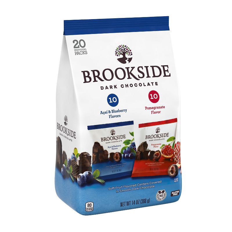 slide 2 of 7, Brookside Assorted Fruit Flavored Dark Chocolate Snacking Chocolate Candy - 14oz/20ct, 20 ct; 14 oz