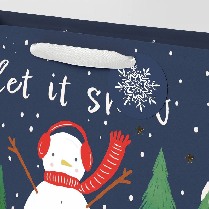 slide 3 of 3, 6ct Tissue and Snowman Large Vogue Christmas Gift Bag Bundle - Wondershop™, 6 ct