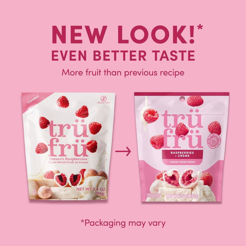 slide 4 of 8, Tru Fru Freeze Dried Raspberries & Crème - 3.4 oz, 3.4 oz