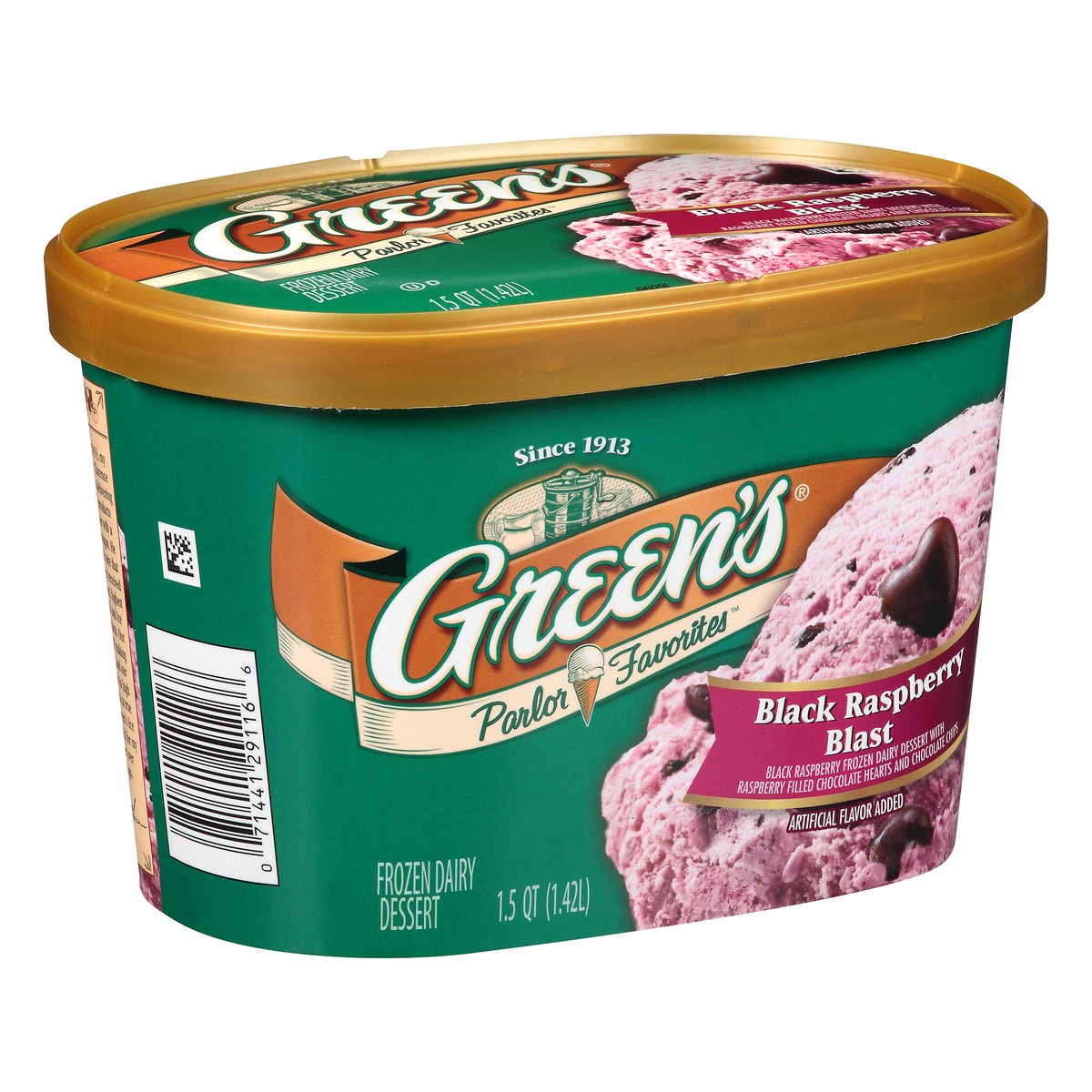 slide 10 of 10, Green's Parlor Favorites Black Raspberry Blast Frozen Dairy Dessert . Carton - 1.5 qt, 1.5 qt