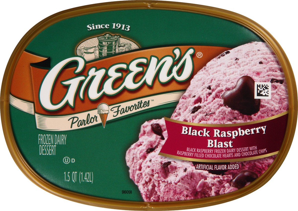 slide 3 of 10, Green's Parlor Favorites Black Raspberry Blast Frozen Dairy Dessert . Carton - 1.5 qt, 1.5 qt